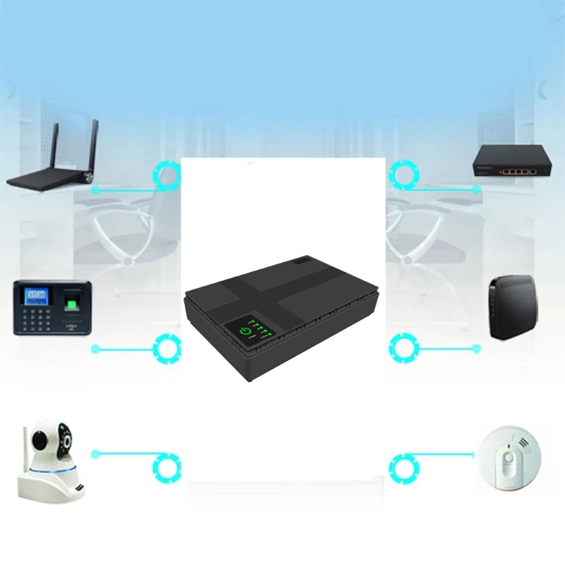 Imagem -02 - Mini Ups Portátil Fonte de Alimentação Ininterrupta 5v 9v 12v para Roteador Wifi Luz Led e Mais Adaptador de Energia de Backup