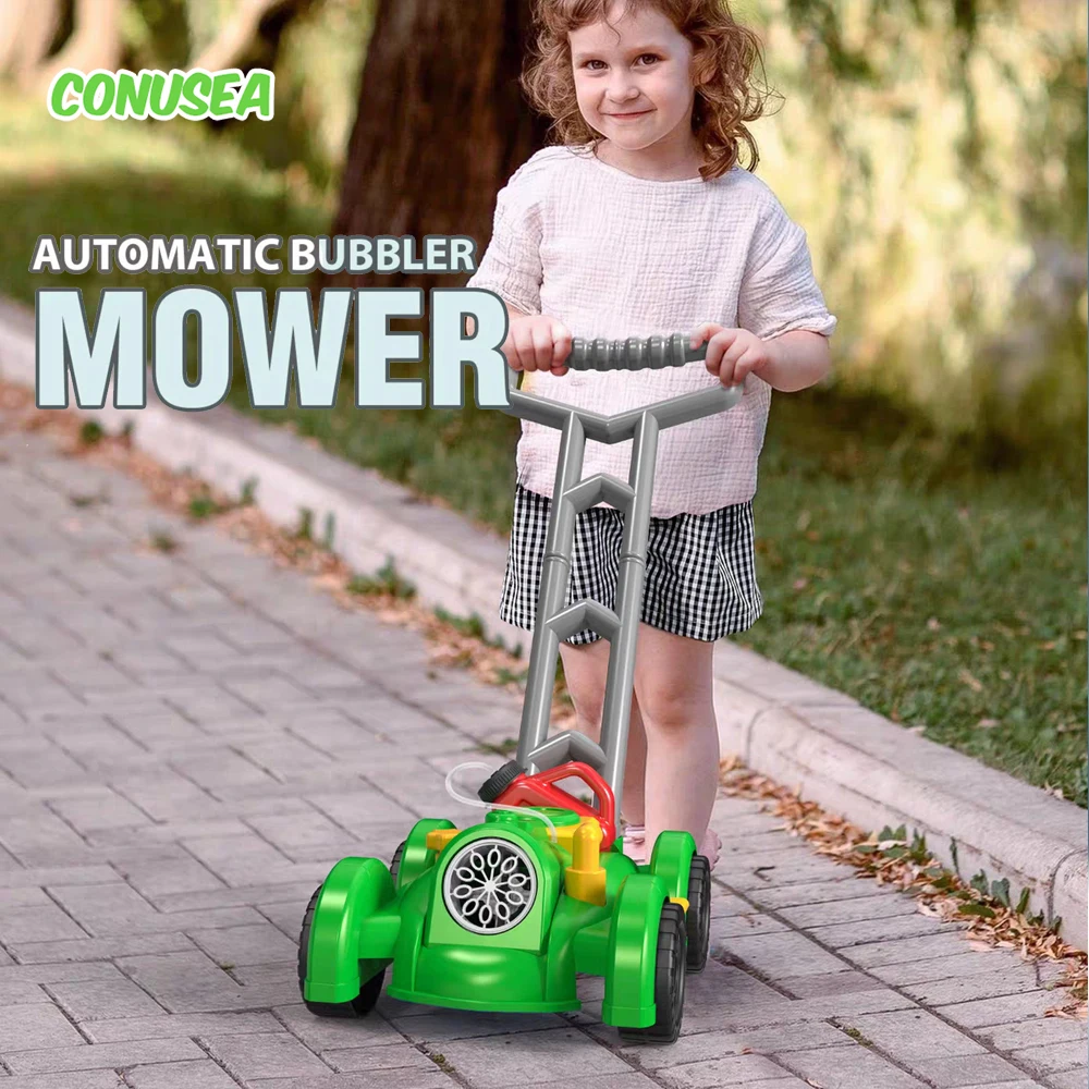 Trolley Bubble Machine Gun Cart Lawn Mower Car Electric Automatic Soap Bubbles Car Outdoor Party Games Children Toys for Kids