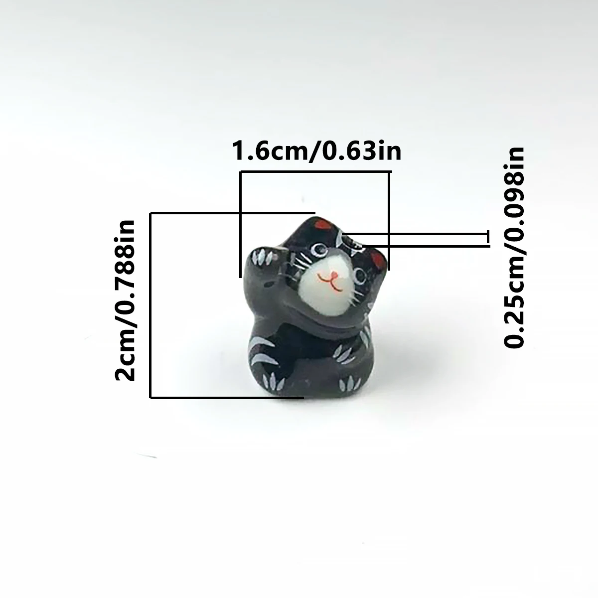 1.6x2cm 4pcs/set Black Cat Adorable Fortune Raise Hand Cat Ceramic Beads DIY Handmade Bracelet Jewelry Decorative Accessories