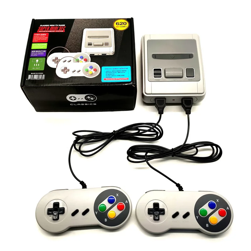 Mini Retro Video Game Console For SNES Home Game Player AV Output Built in SFC620 Game with wired Gamepad For Children