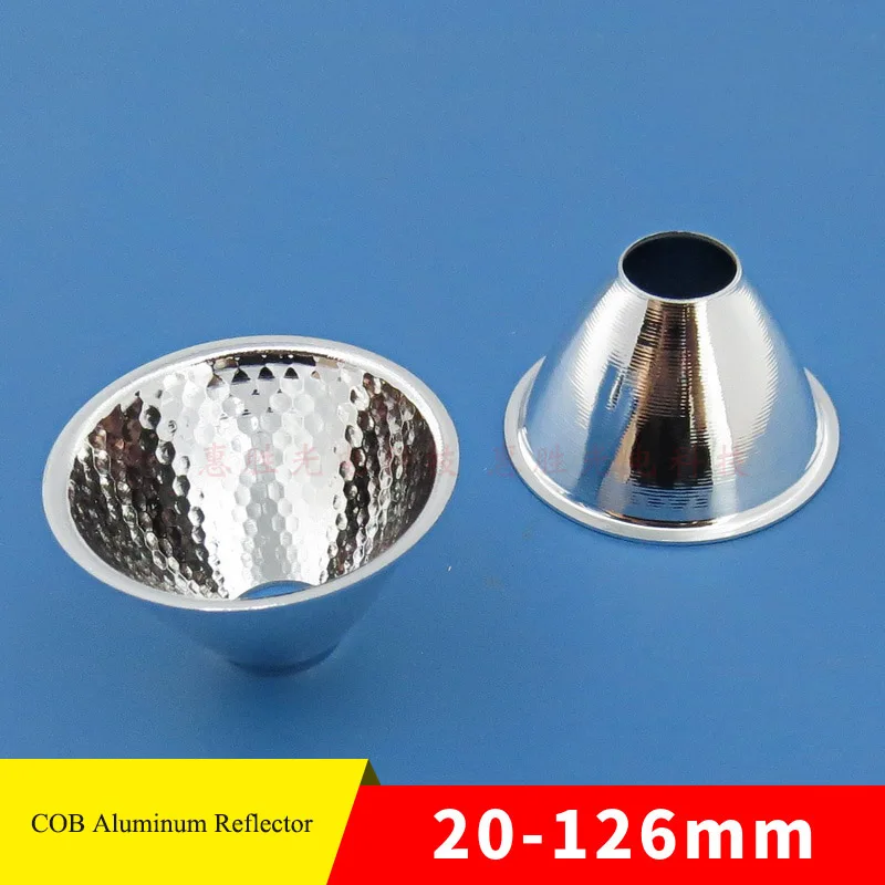 Optical LED Aluminium Reflector Cup for COB Lamp Bead 20-126mm 15-120 Degree Lampshade Replacement Reflective Bowl for DIY Light