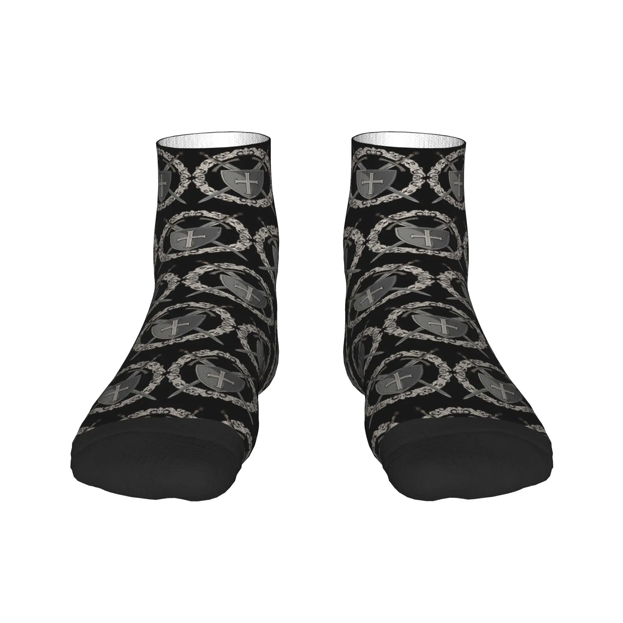 

Knights Templar Cross Shield Symbol Medieval Sword Emblem Secret Order Socks Stockings All Season Socks Accessories for Unisex
