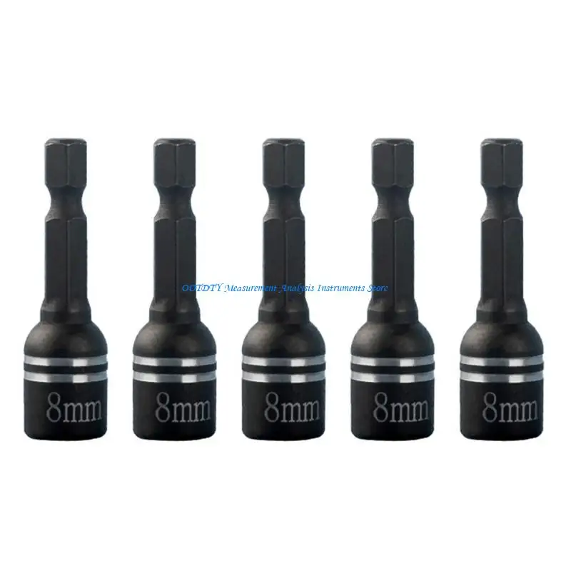 367D 8mm 5/16" Hexagonal Drill Bit Nut Driver Set Impact Socket Adapter