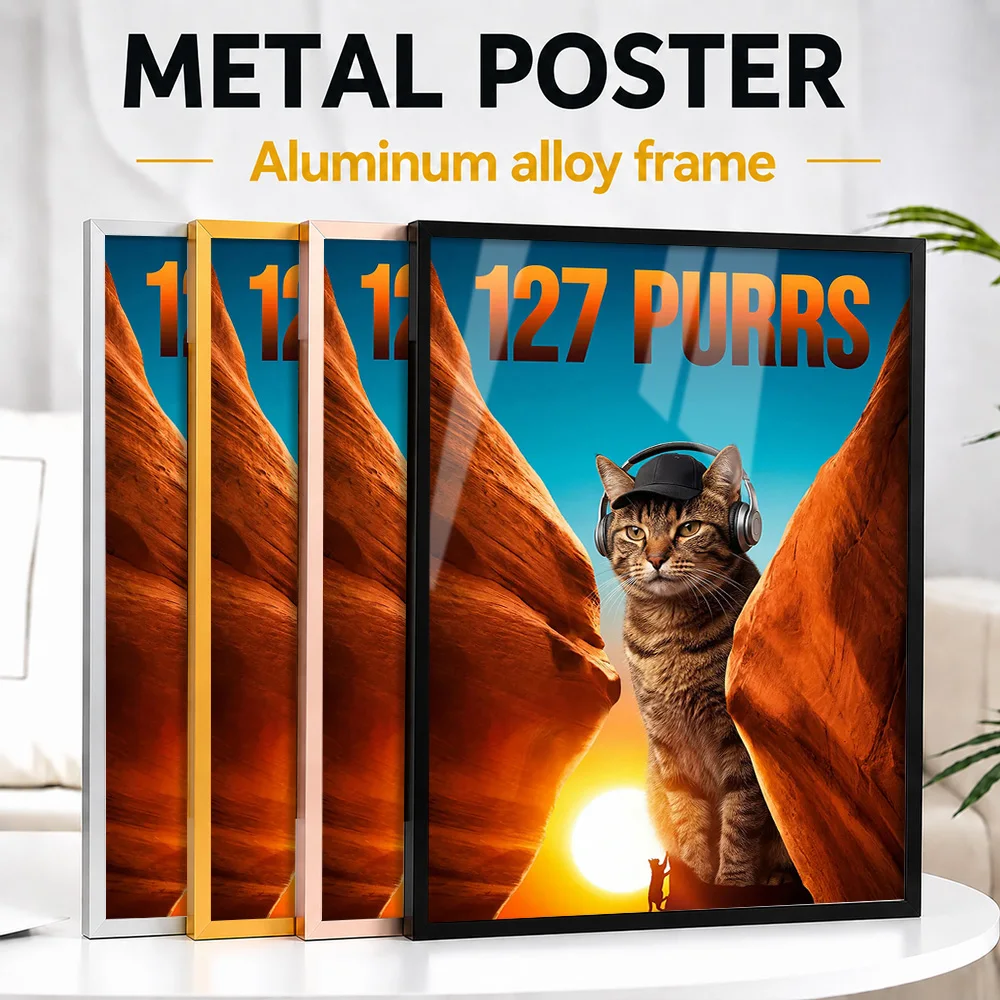 127 Hours Cat Parody Movie Framed Metal Print Customized Screen Tribute Wall Art Perfect Within Media Room As Collector Gift