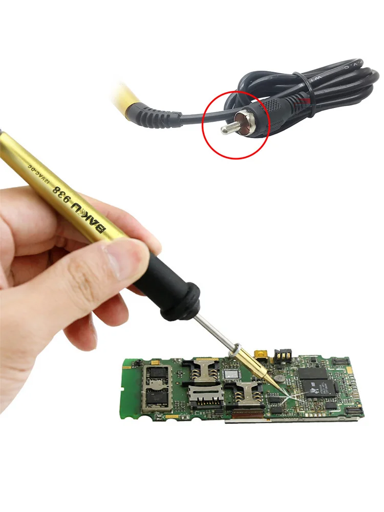 BAKU Mini lutowane ceramiczne żelazny uchwyt 12 V AC DC złącze RCA dla BK-938 zamiennik dla telefonu komórkowego spawania naprawy — zdjęcie 2