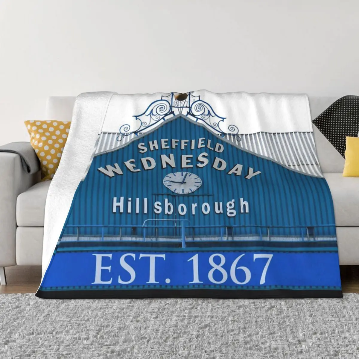 Sheffield Wednesday Famous Clock Home Bedroom Couple Blankets Winter Warm Blanket Throw Blanket