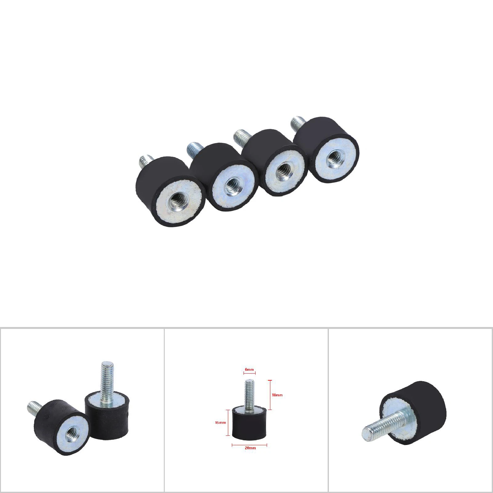 4x Rubber Mounts Shock Absorber Anti Vibration Silentblock Bobbins M6 Rubber,Mounts§,Absorber,Vibration,Mounts§,Vibration,Isolat