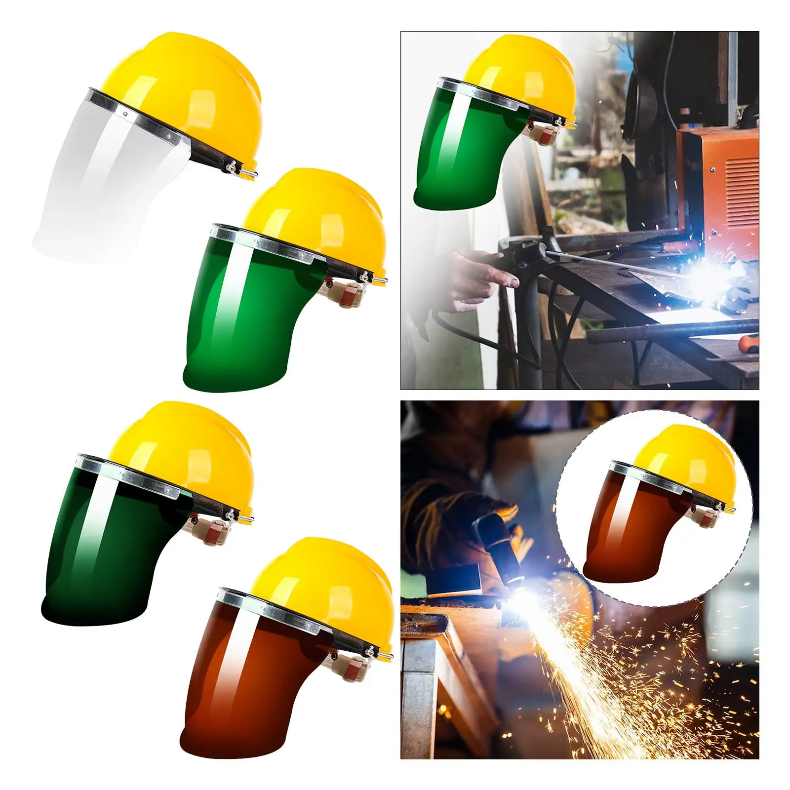 Cap Helmet Head Protection Equipment Auto Darken Face with Aluminum Bracket and PC Material Suitable for Electric