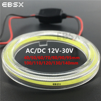 1Pcs 60mm 95mm 120mm COB Angel Eyes With Cover 12-30V Halo Rings For LED Car Motorcycle Scooter Headlights 70mm 90mm 130mm 140mm