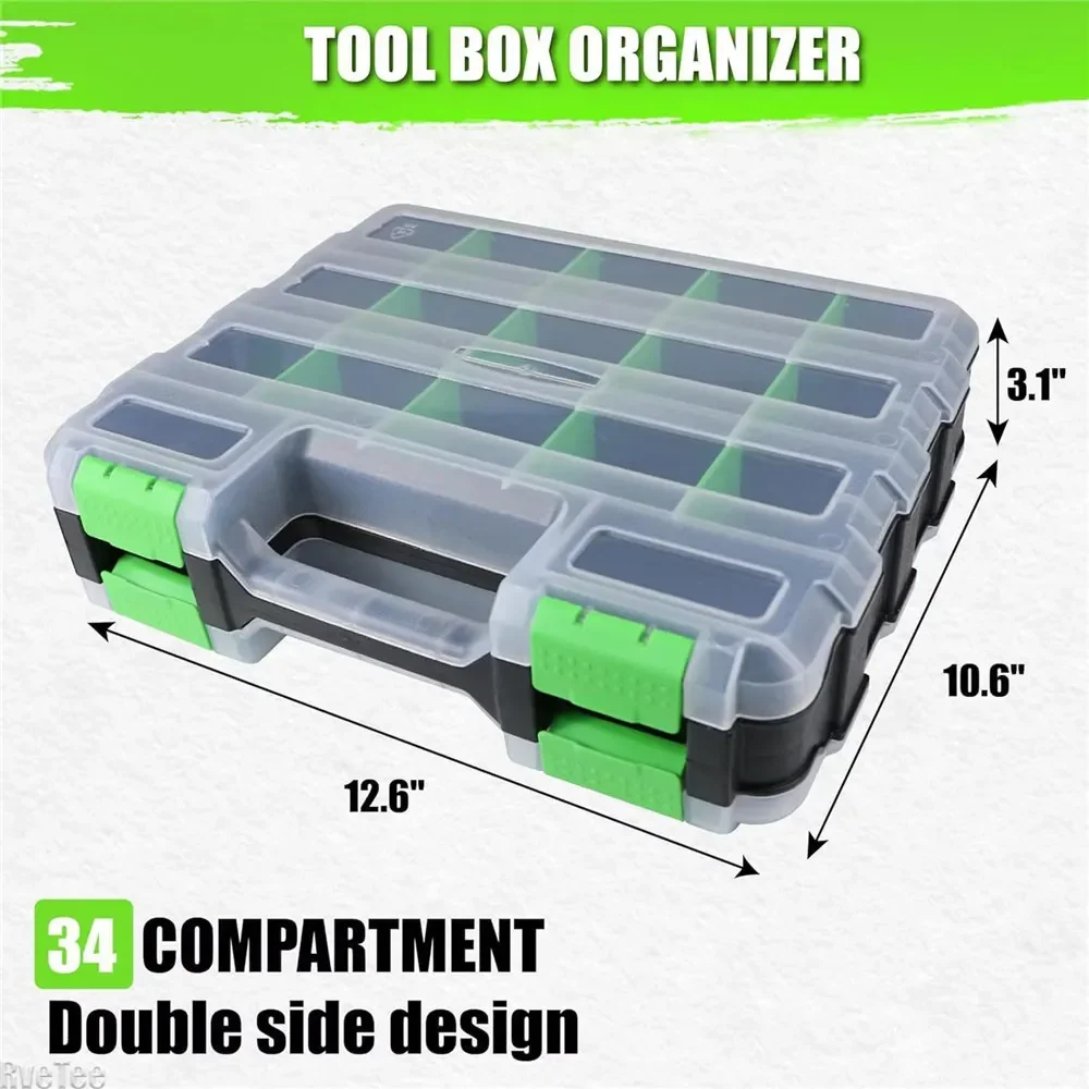 

Professional 34-Slot Organizer - Multipurpose Storage Box for Hardware, Screws & Craft Supplies