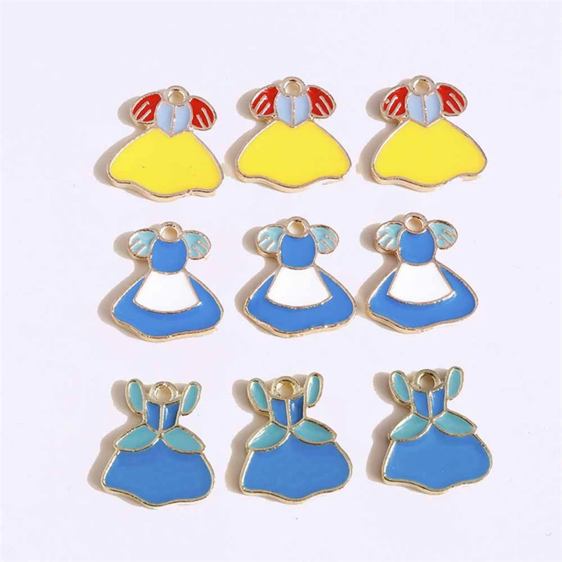 

Duarte 20Pcs/Lot Cute Enamel Princess Dress Charms Pendants for Jewelry Making Necklaces Earrings Bracelets Accessories DIY Gift
