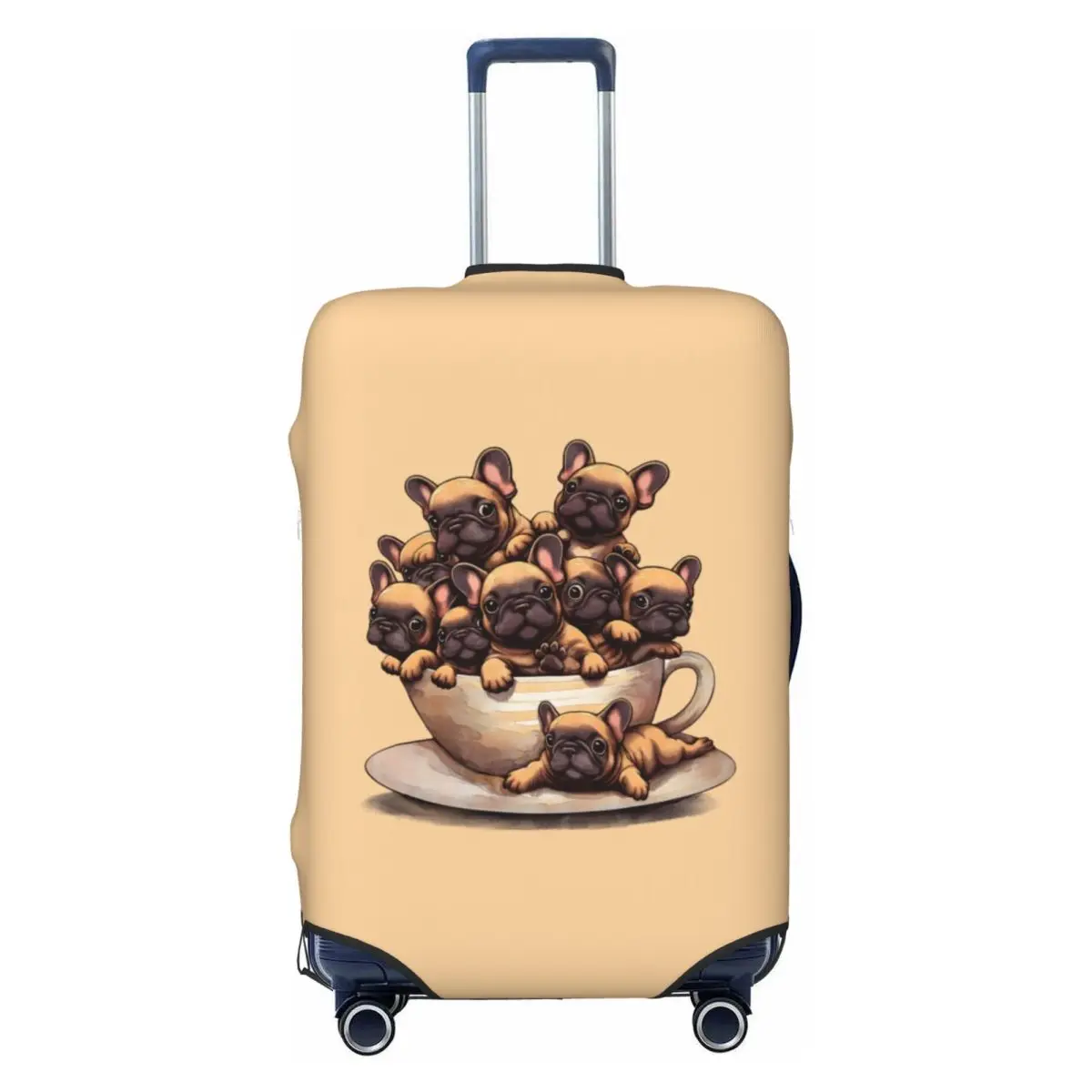 

Custom Fashion French Bulldog Luggage Cover Protector Dust Proof Frenchies Pet Dog Travel Suitcase Covers