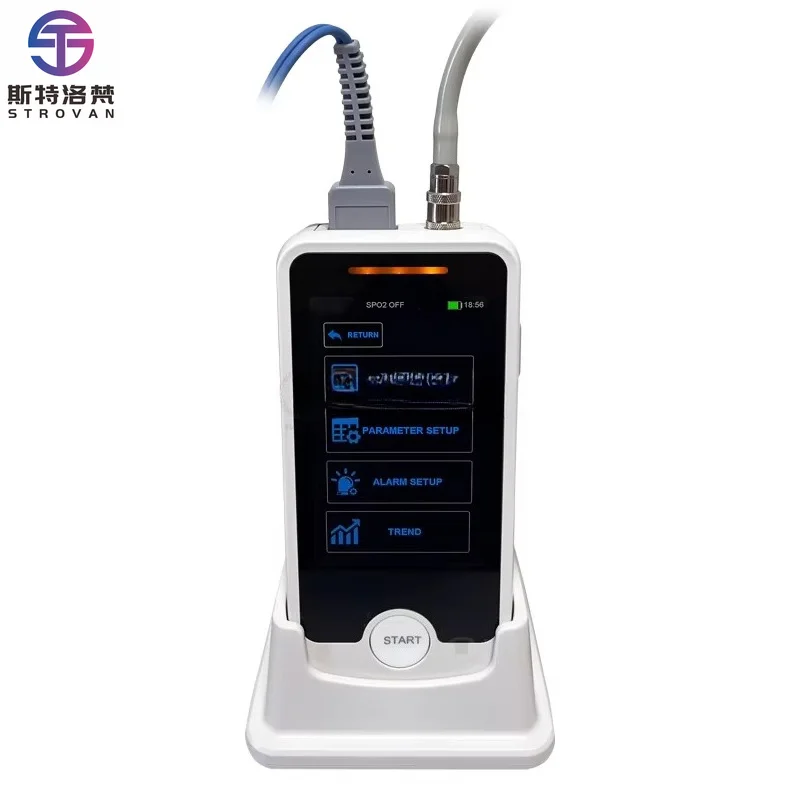 Portable Touch Screen Veterinary ETCO2 Automatic Electrocardiograph Patient