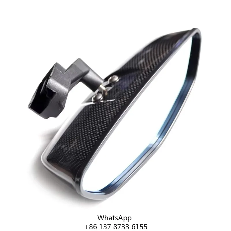 Small Universal Car Blue Tint Rear View Mirror 360 Degree Rotating Indoor Mirror