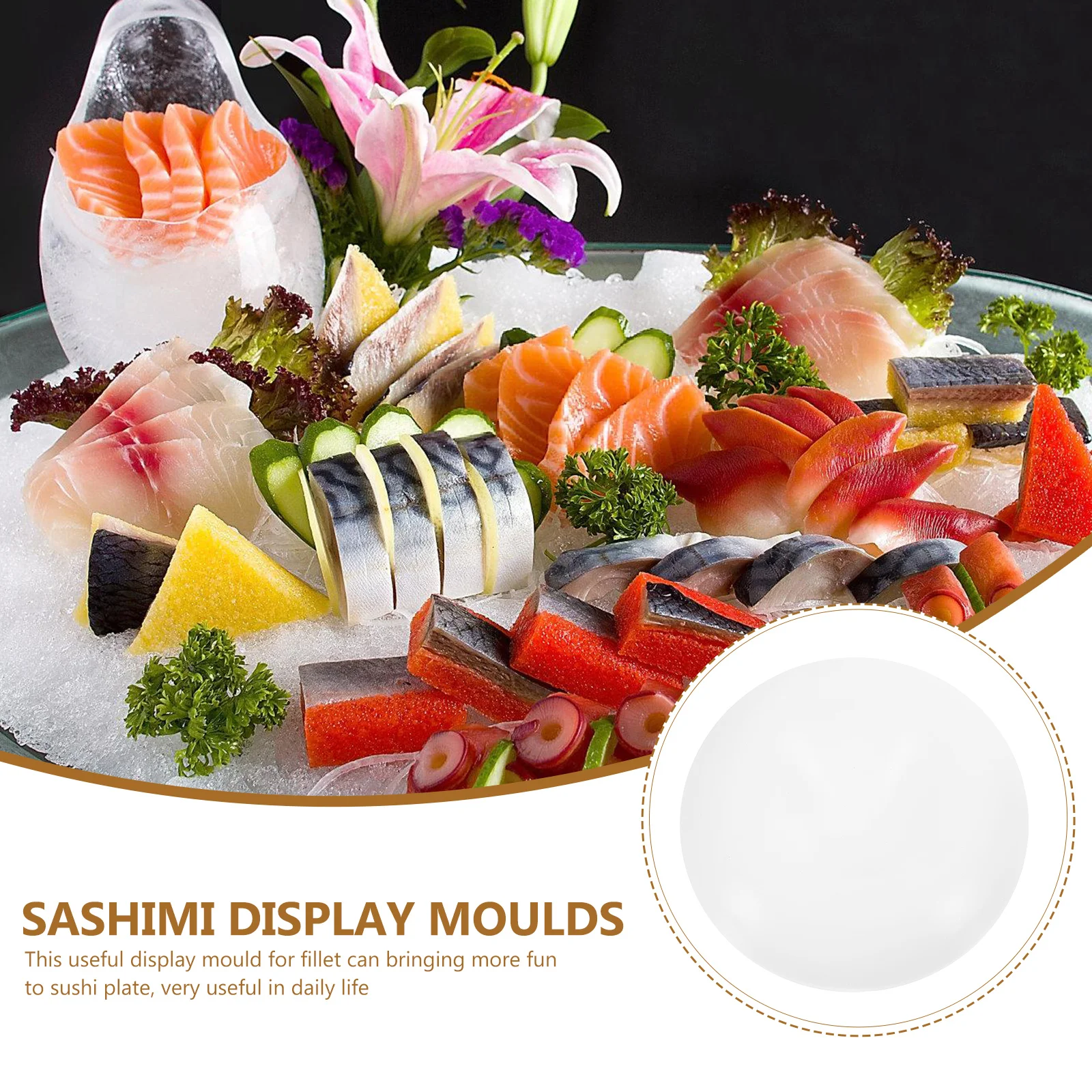 

1 Set Japanese Sashimi Display Mould Pe Material Compact Round Fillet Serving Mold Stable Base Sushi Platter Tool For
