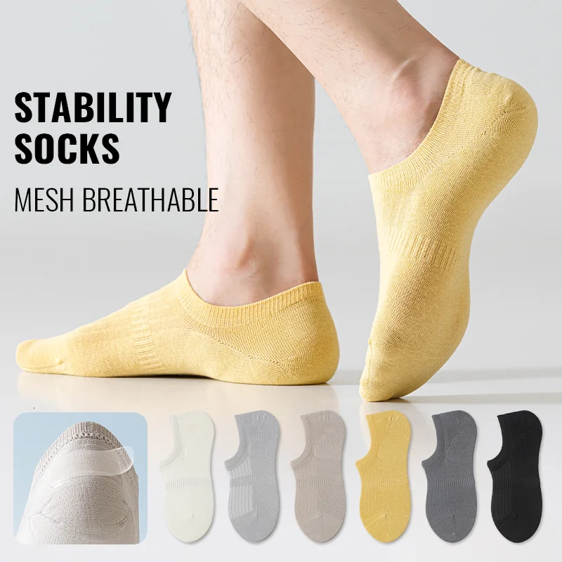 

MiiOW Cotton Short Sock Men Invisible Boat Sock Antislip Ankle Sock Summer Thin Deodorant Breathable Businessmen Slippers Sock