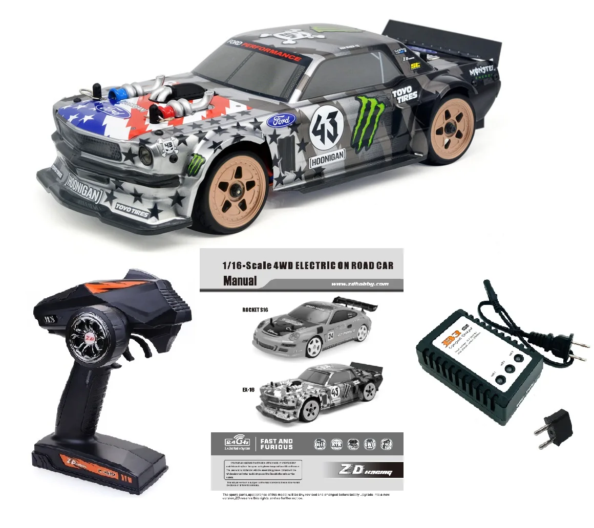 ZD Racing 1/16 EX16 RC Car 40km/h High Speed Brushless Motor 4WD RC Tourning Car On-Road Remote Control Vehicles RTR Model Car