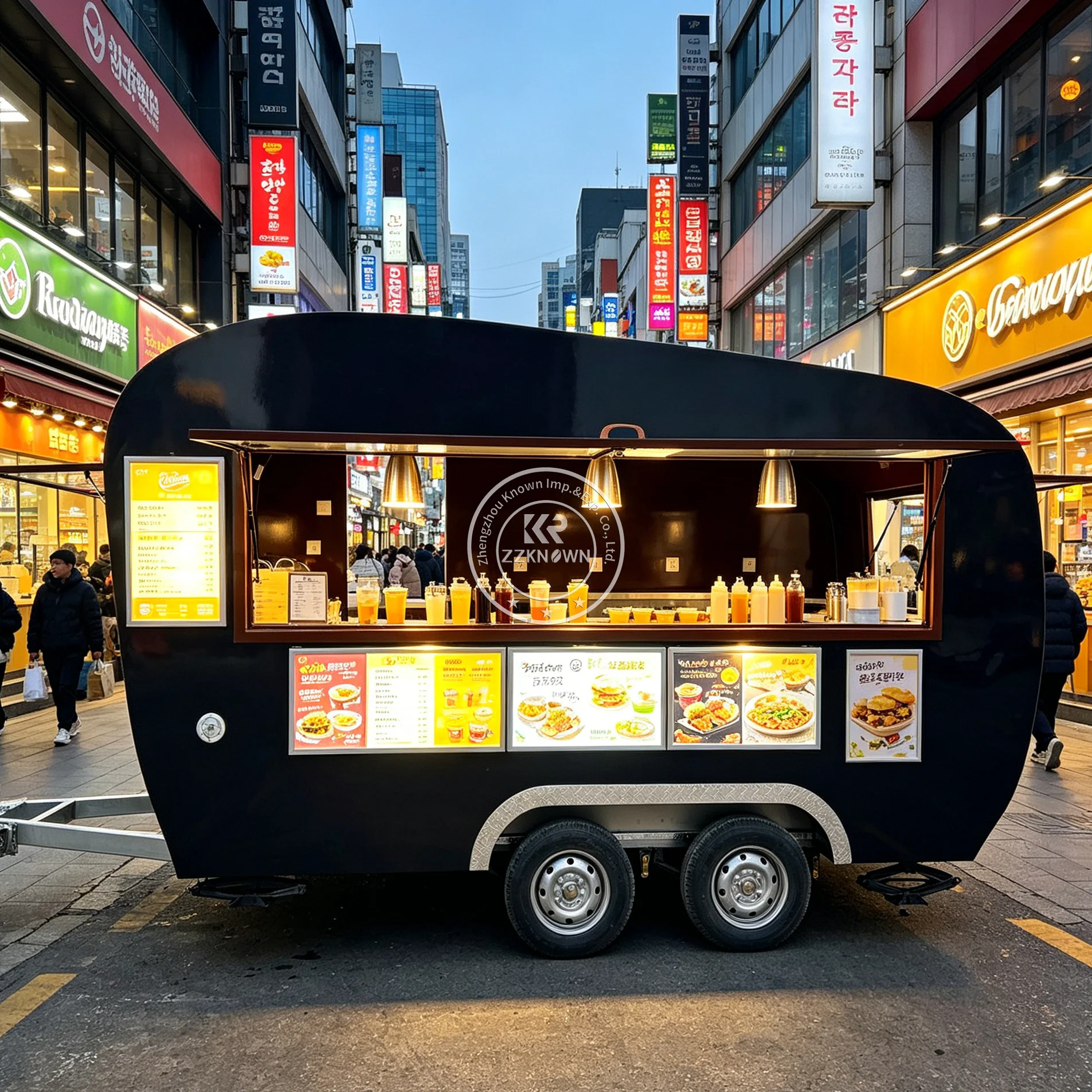 

Street Mobile Food Trailer Hot Dog Cart Outdoor Coffee Shop Trailer Snack Ice Cream Food Truck Fully Equipped