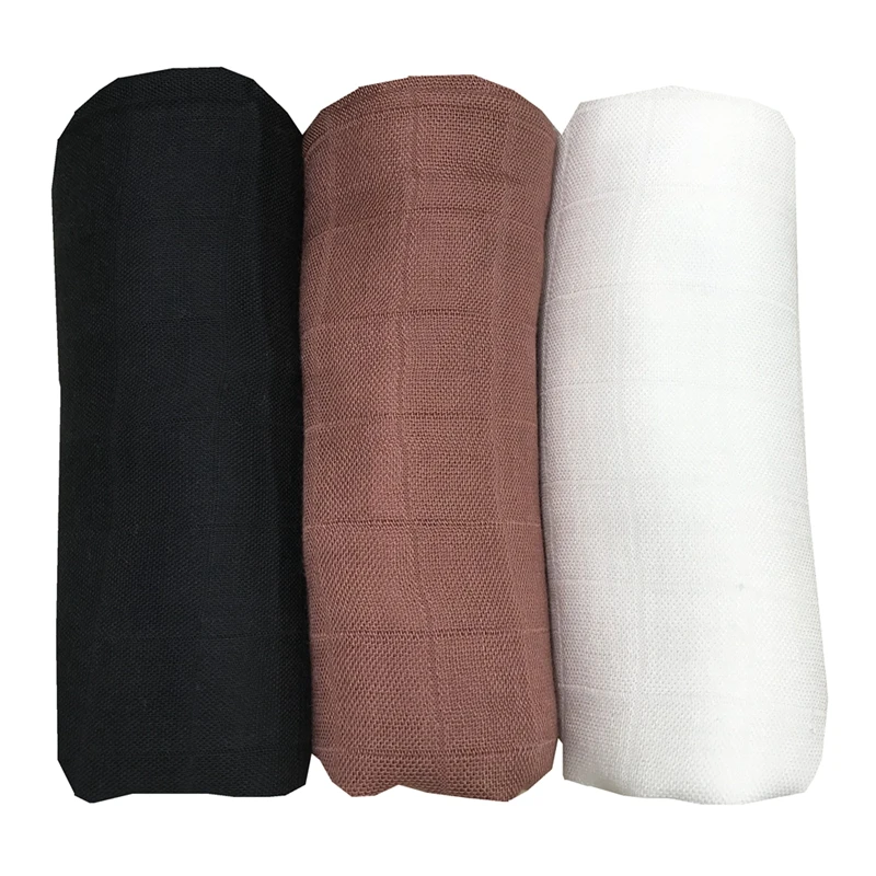 Envoltório de bebê cor preta pura ultra macio cobertor de musselina para bebê swaddle cobertor para recém-nascidos cobertor de recepção para bebês recém-nascidos
