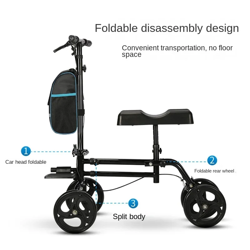 Steerable Knee Walker Deluxe Medical Scooter for Foot Injuries Compact Crutches Alternative