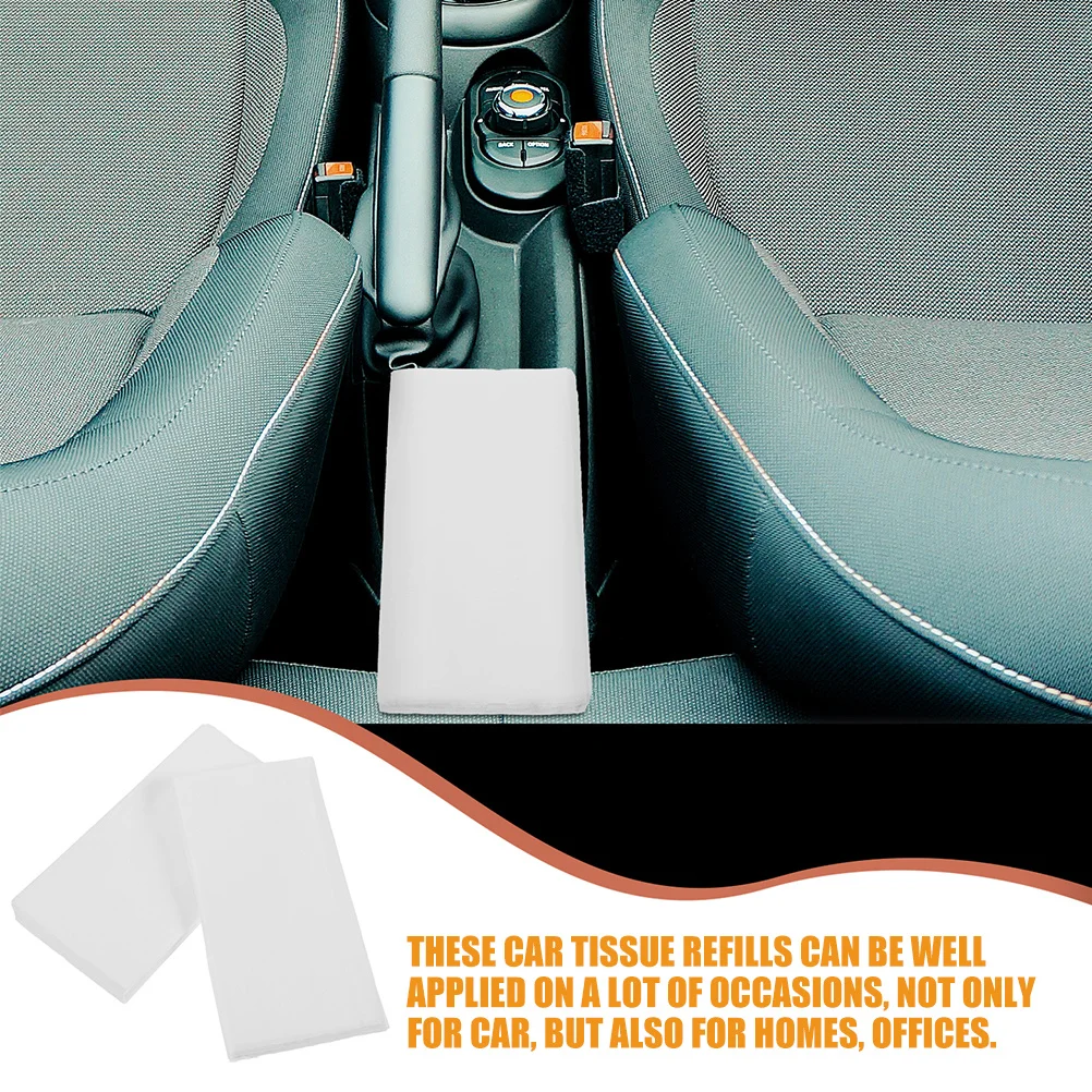 

4 Bags Car Tissue Refill Wood Pulp Paper Soft Facial Tissues for Car Sun Visor Napkin Holder Travel Use Napkin Holder Refill