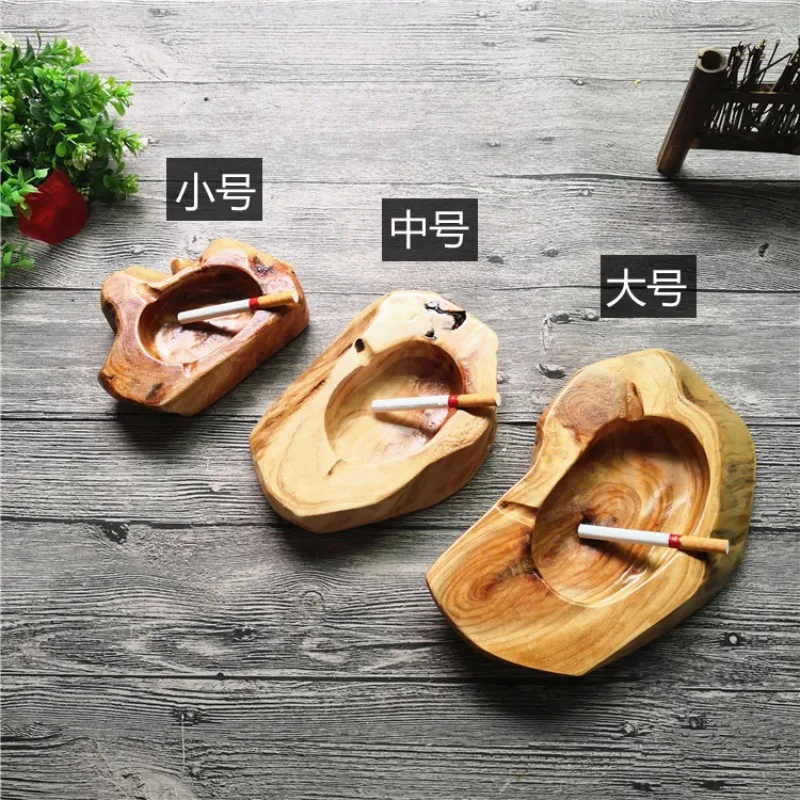 

Natural Irregular Wood Ashtray Minimalist Ashtrays Smoking Accessories Creative Home Cigar Hard Ash Tray Gifts for Boyfriend