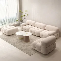 Luxury Living Room Sofas Recliner Boucle Teddy Fabric Sectional Velvet Design Lounge Couch Canapes Modular Mario Bellini Sofa