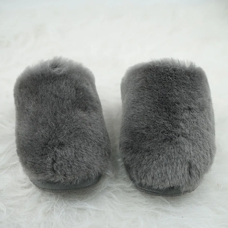 100% Real Wool Natural Fur Home Slippers Indoor Winter Slippers Fur Slippers Lady Home Shoes Women Casual Keep Warm House Shoes view 4