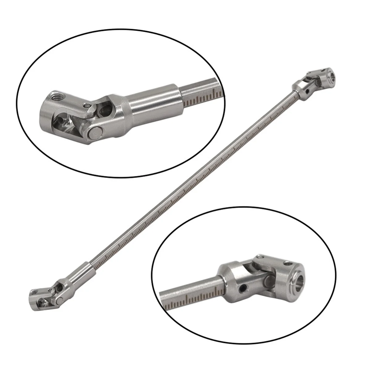 طقم عمود محرك مشترك عالمي من الفولاذ المقاوم للصدأ لـ 1/10 LCG RC الزاحف نوع RC ملحقات ترقية السيارة باللون الفضي