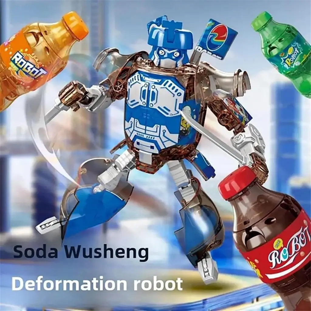 

Бутылка для напитков, трансформер, робот, игрушка, машина для переоборудования газировки, сменная бутылка, человек, сода, может изменить робот, праздничный подарок