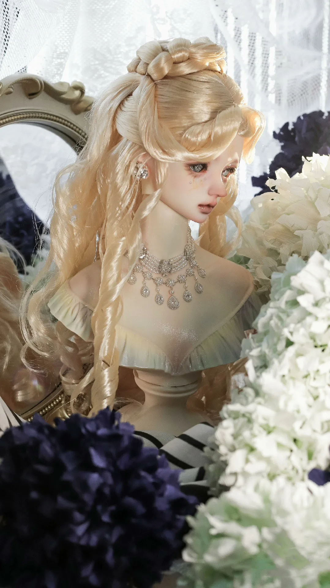 Fashion High-End Doll Accessories 1/3 BJD Zircon Pearl Necklace Jewelry