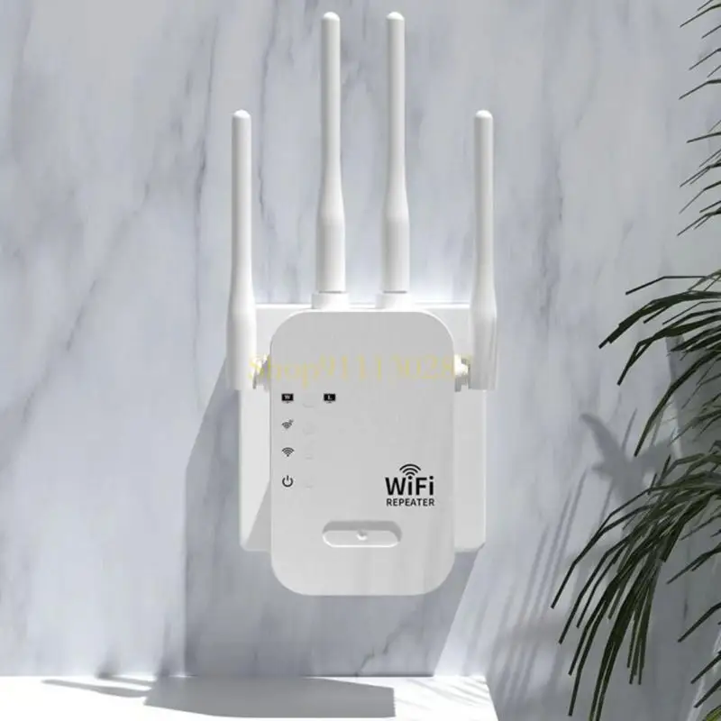 J1HC 100Mbps WiFi مكرر WiFi Router 2 في 1 2.4 جيجا هرتز +5 جيجا هرتز موسع 4 هوائي