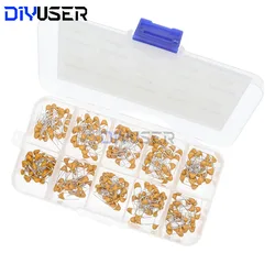 DIYUSER 300pcs 10value 50v 10pf 20pf 30pf 47pf 56pf 68pf 100pf 1nf 10nf 100nf Multilayer Ceramic Capacitor Assortment Kit