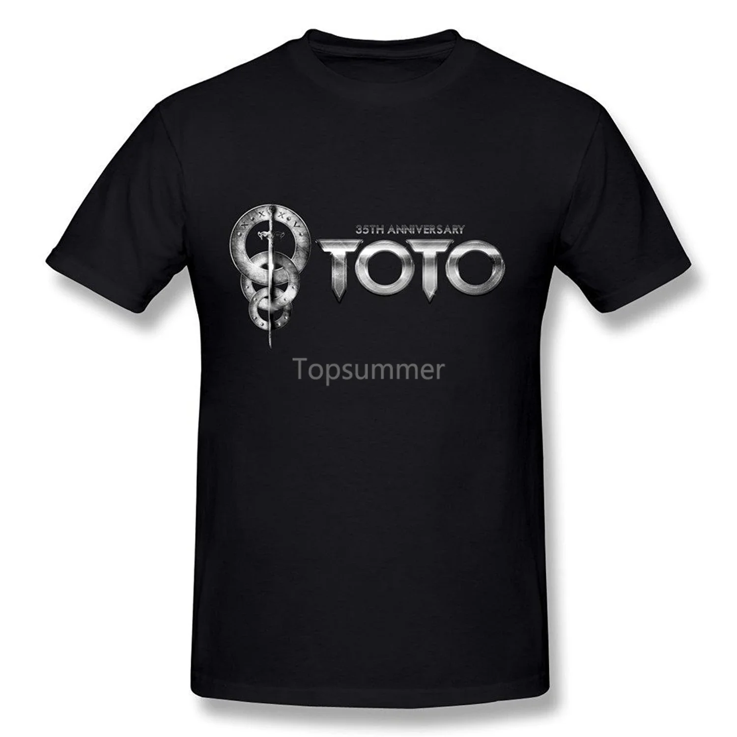 Jiayuhua-Camiseta de algodón de manga corta para hombre, camisa con logotipo de aniversario Toto Band 35, a la moda, talla grande