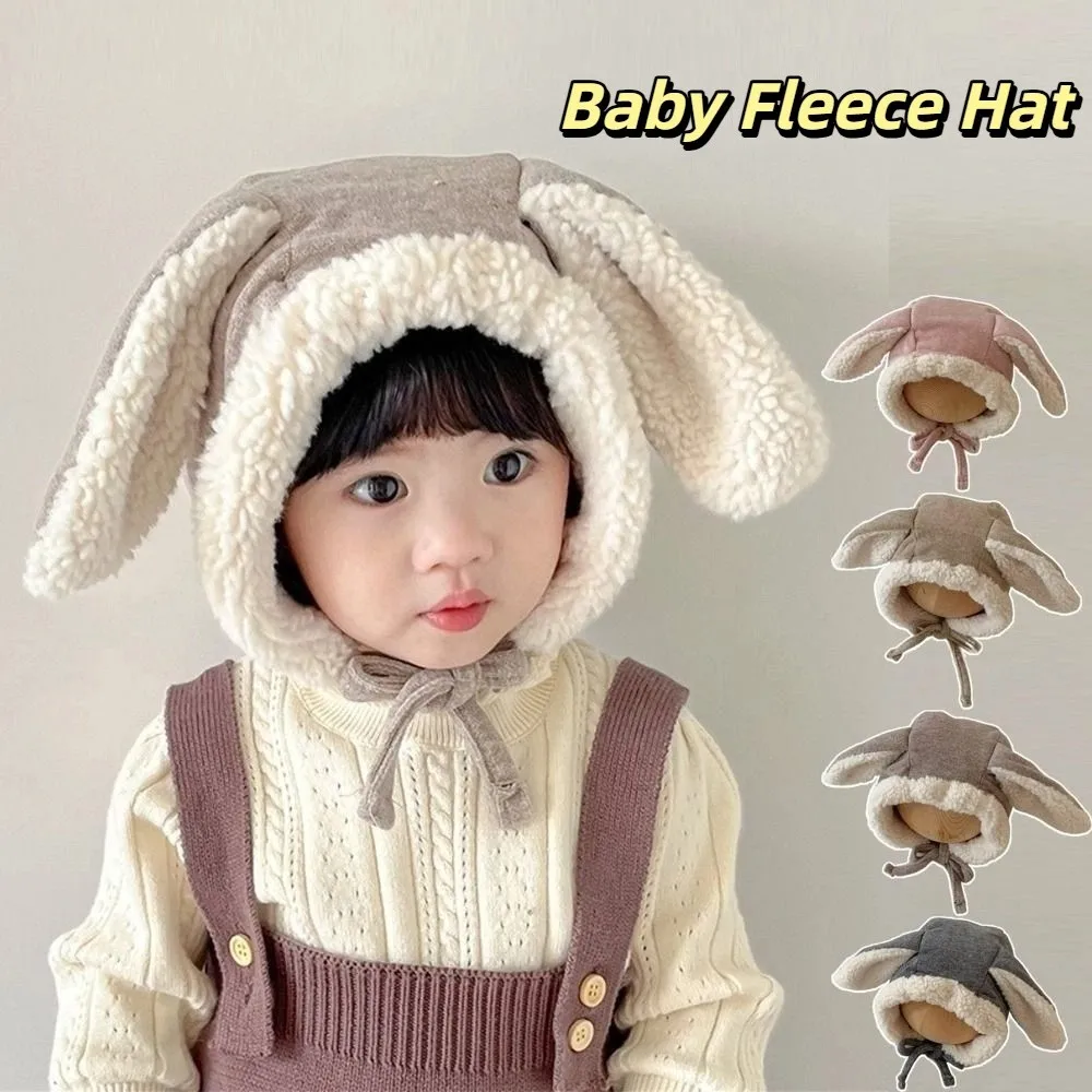 

Kawaii Cute Rabbit Ear Hat Winter Thick Baby Beanie Cap Fleece Warm Ear Protection Hat Kids