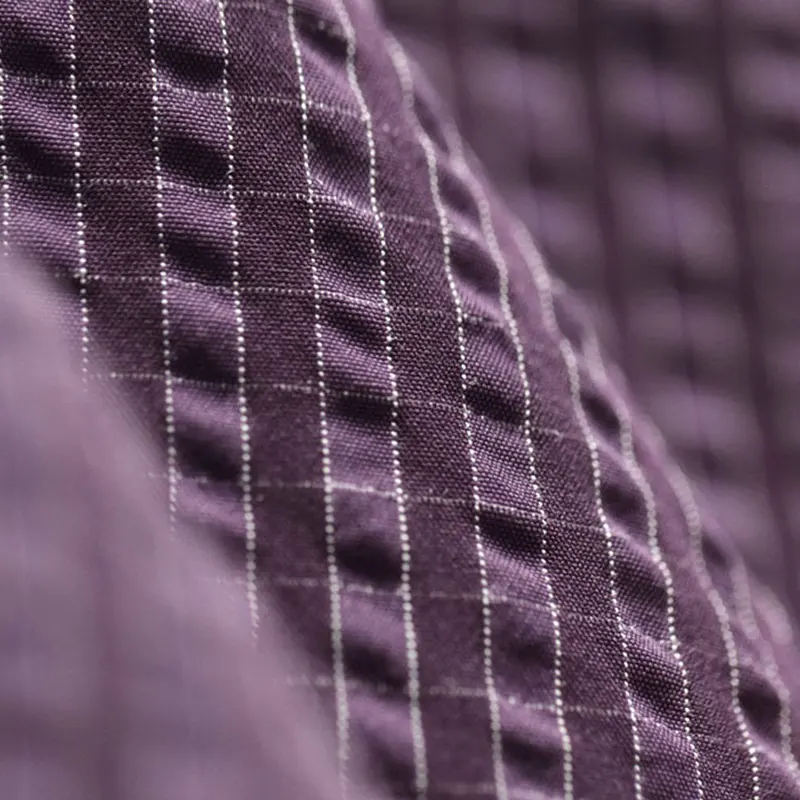 Women's Oversized Half-Zip Hoodie Pullover - Purple Plaid