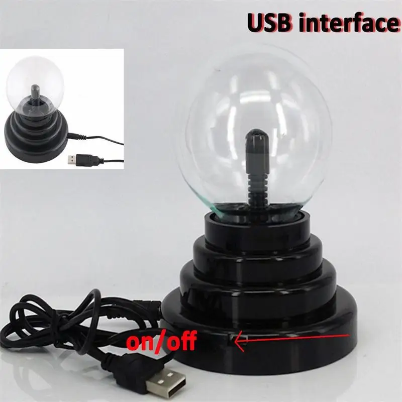 3Inches Night Light USB Charging Magic Plasma Ball LED Light for Holiday Party Children Christmas Decor