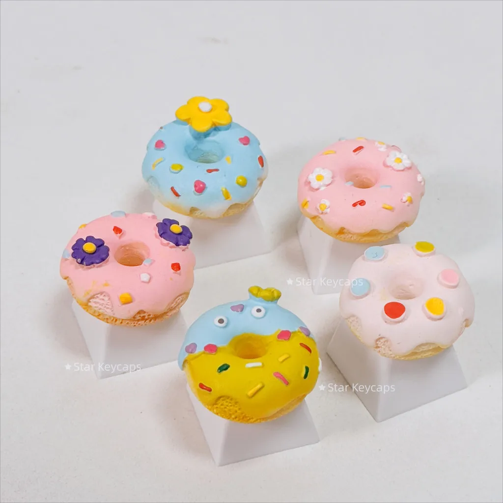 Creative Doughnut Keycaps for MX Mechanical Keyboard Key Caps Personalized Keyboard Decoration Gift