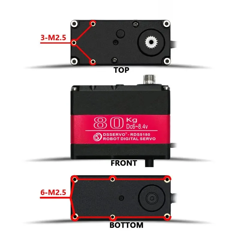 Dsservo RDS5160 RDS5180 RDS51150 RDS51160 60KG 80KG 150KG 160KG Servo digitale Servo ad alto coppia per Robot FAI DA TE Arduino RC Auto