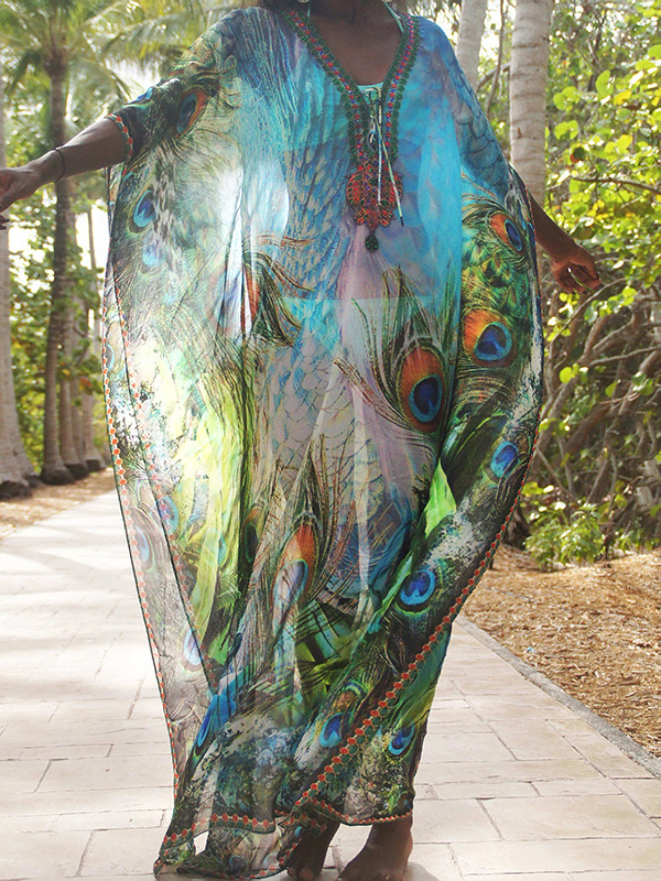 

Женские летние длинные струящиеся кимоно-кардиганы в стиле бохо из шифона, пляжные накидки-топы