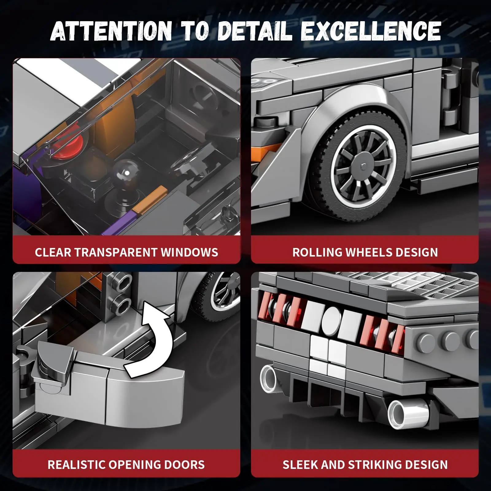 476PCS GT500 Race Car Building Blocks MOC Speed Champion Building Bricks Set Parking Lot Kit Toy for Adults Teens and Kids Gifts