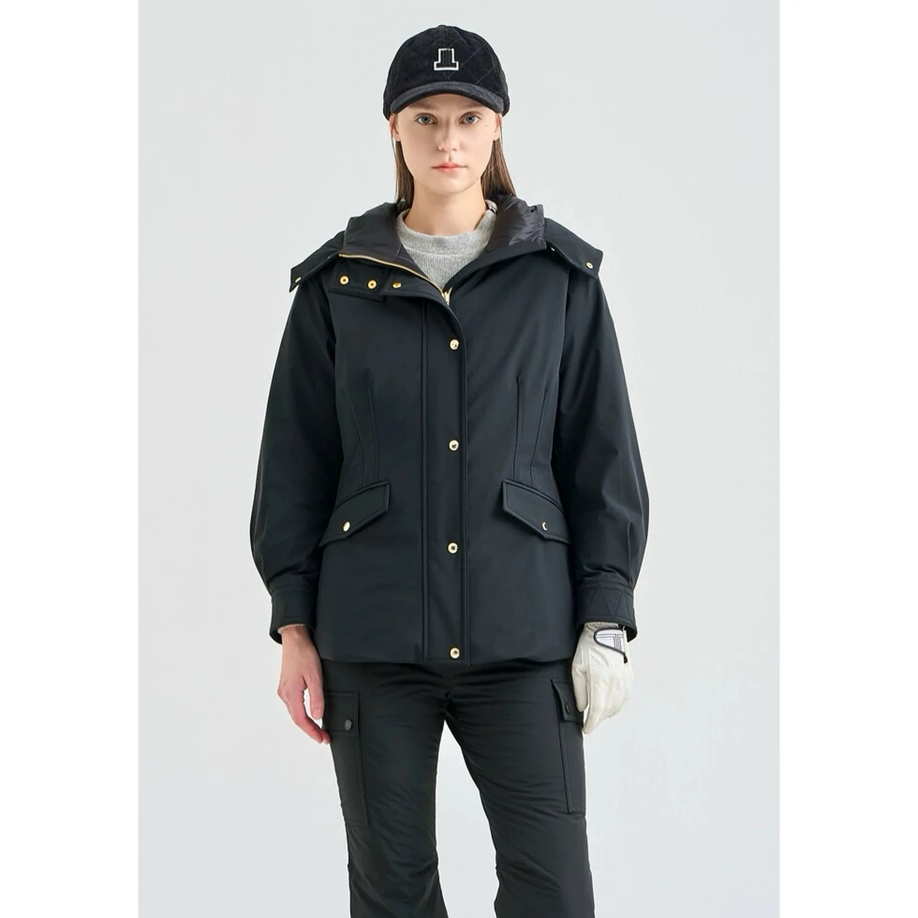 Casaco Parka de penas de ganso de inverno LAN25 com gola de pele real destacável e capuz longo Sve Commute Sle Single Bu...