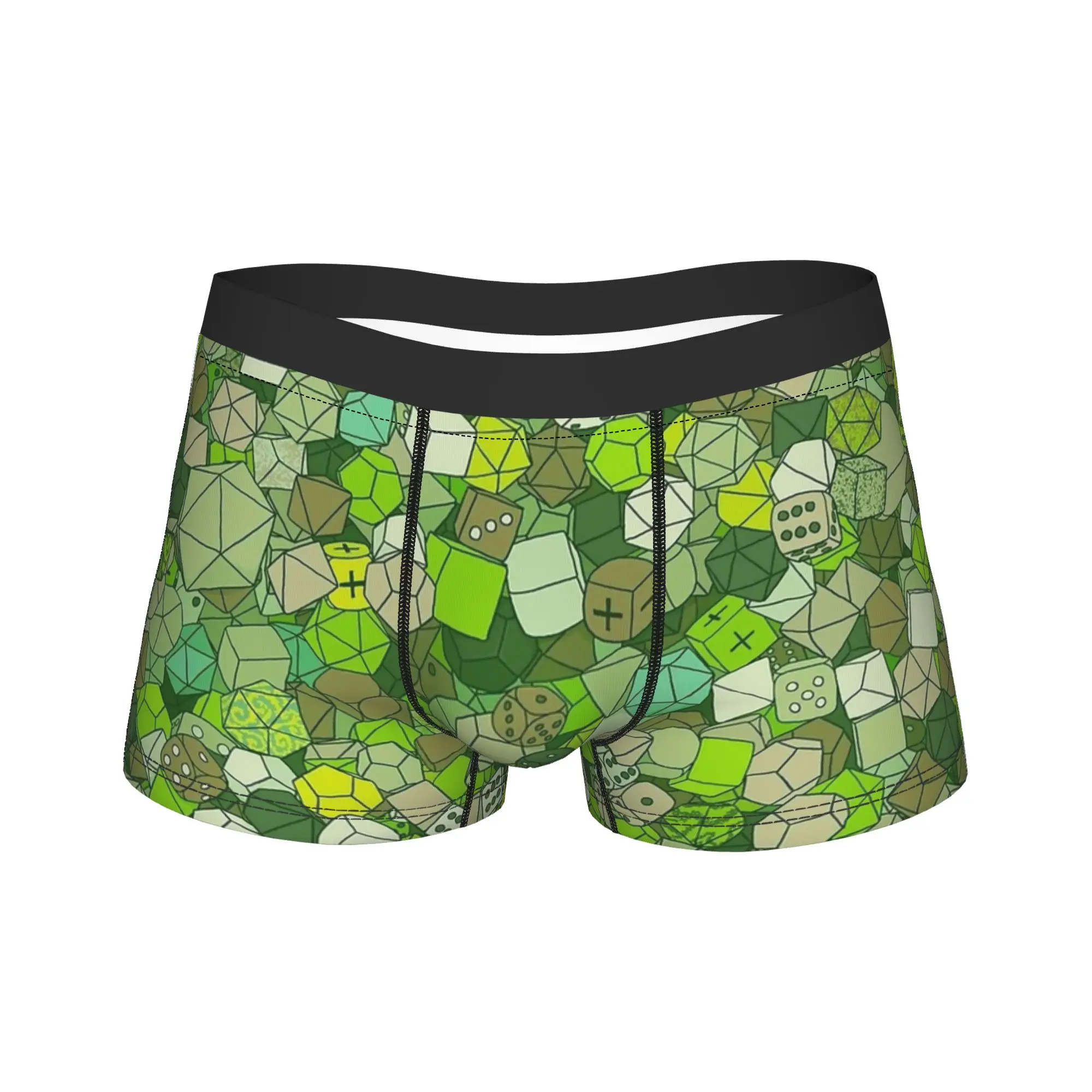

Forest Dice Green Print Underwear Breathable Underpants Printing Boxer Brief For Males Pouch Oversize Boxer Shorts