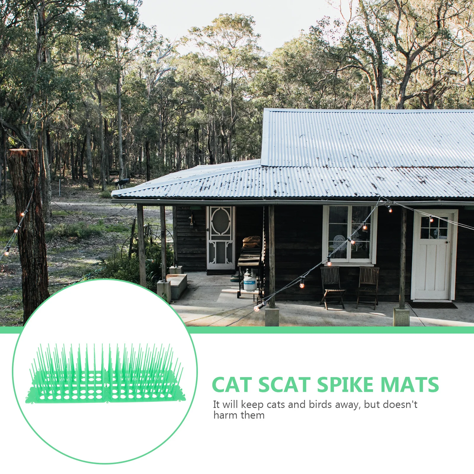 

2 шт. коврик с шипами для кошек, портативный коврик для ногтей против птиц для дворов, садов, ресторанов, черный коврик с шипами для кошек