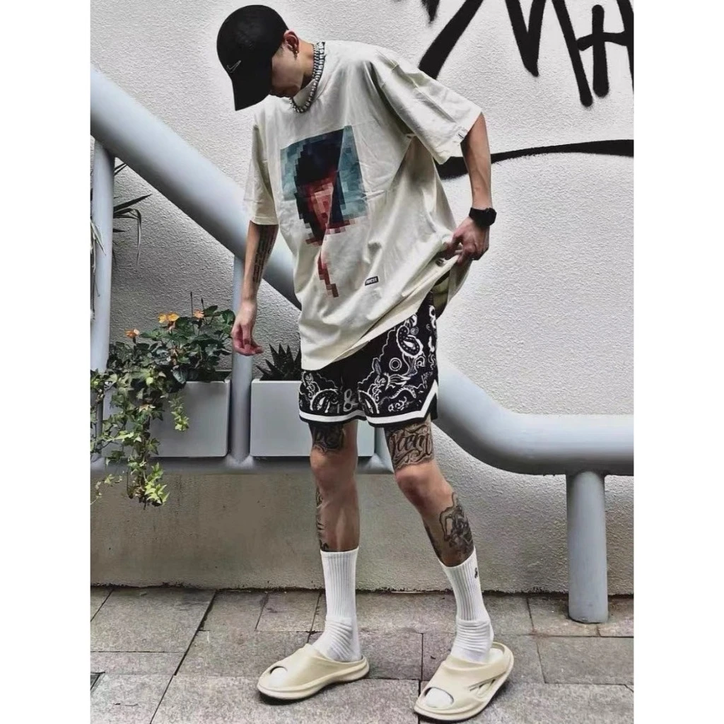 

2025 Summer Amoeba Shorts American Quick-drying Sport Shorts Basketball Short Casual Shorts Cashew Flower Shorts