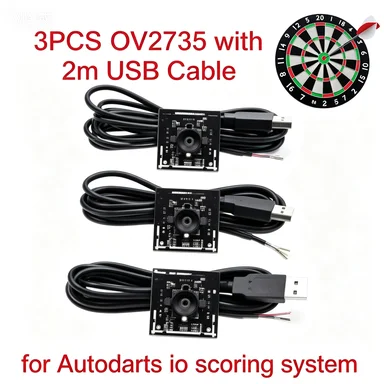 

3pcs/6pcs/9pcs 100° No Distortion 30FPS OV2735 USB Camera for Autodarts.io Dart Scoring Raspberry Pi Mac Linux Plug & Play