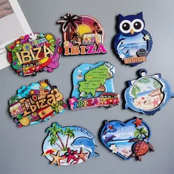 Spain IBIZA Tenefife Barcelona Woodon Refrigerator Magnets Travel Souvenir Home Decoration Gift for Friends