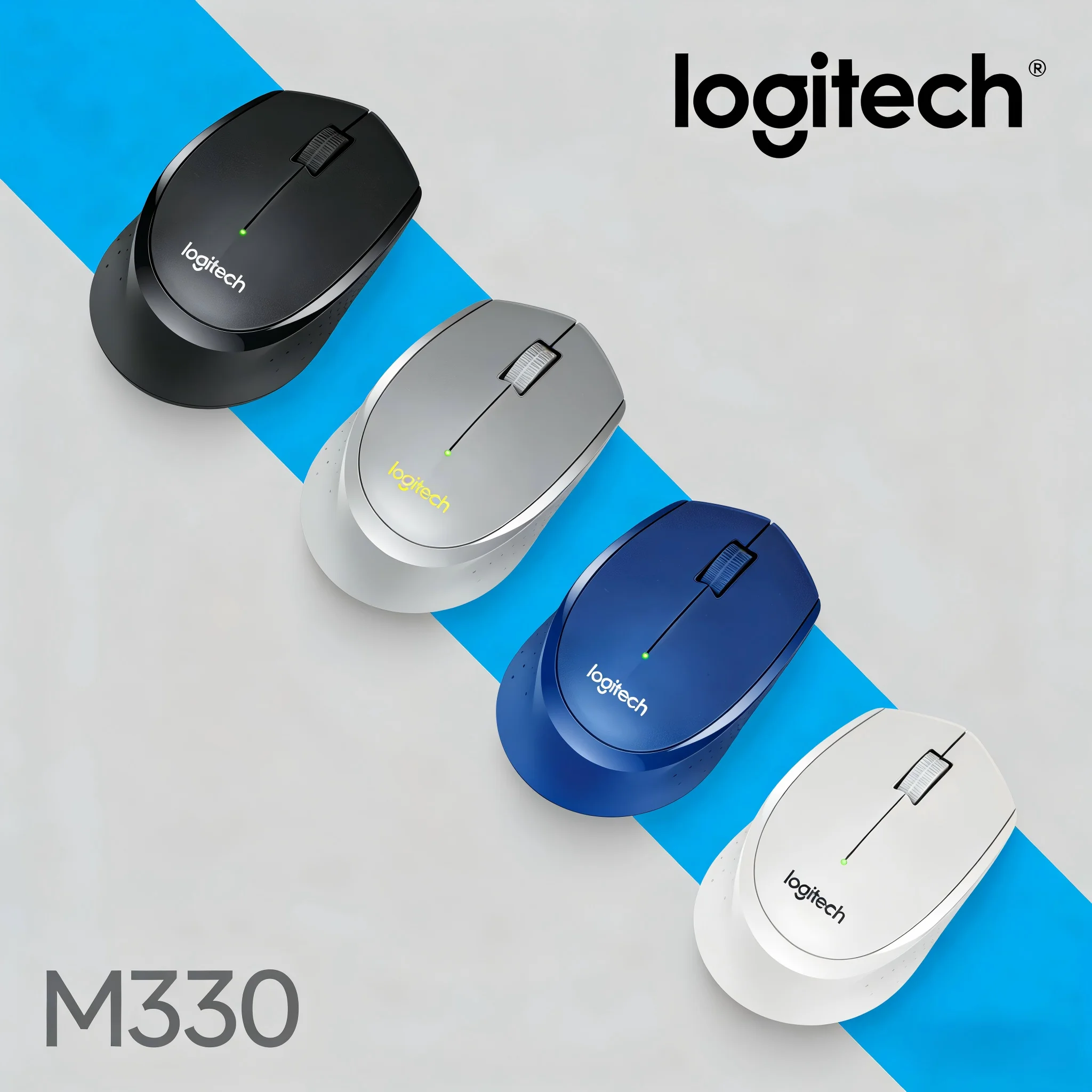 

Беспроводная мышь Logitech M330 2.4G с микро-приемником, стабильное соединение, портативная