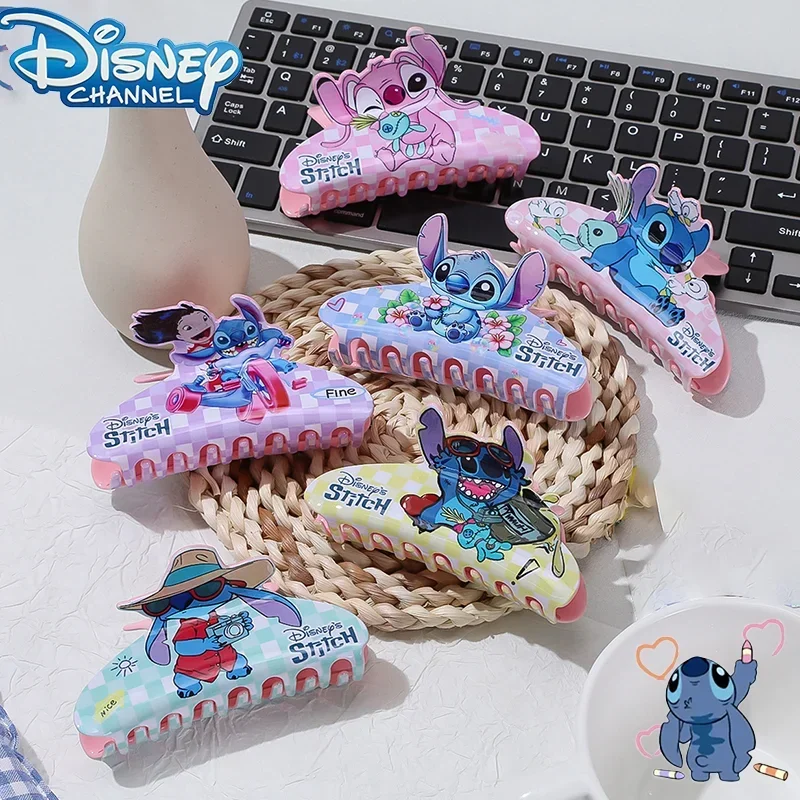 Kawaii Disney Stitch Acrylic Hair Clip Anime Cute Cartoon Pattern Hair Clip Girls Children Birthday Gift  Women Hair Accessories