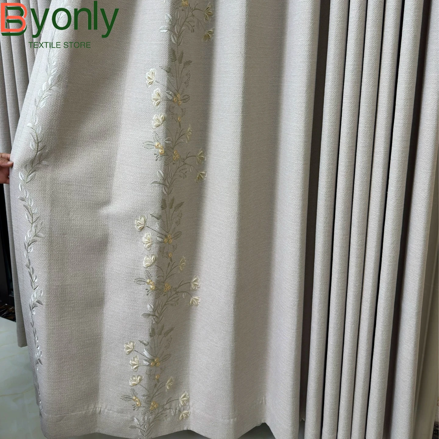 

Customized Butter Relief Embroidered Window Screen Curtains for Living Room Bedroom Balcony Partition Curtains Finished Villa